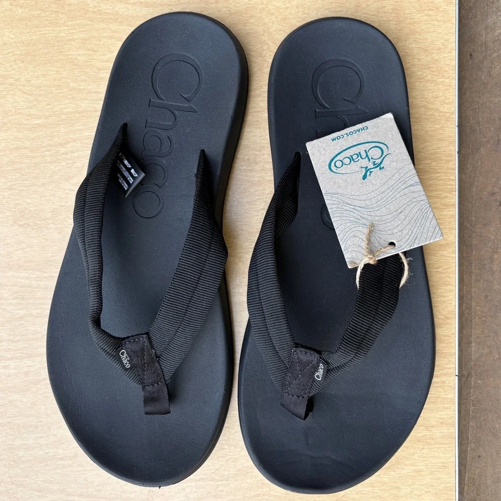 Chaco Men’s Chillos Flip Flops NWT In Tube Black Sz 10